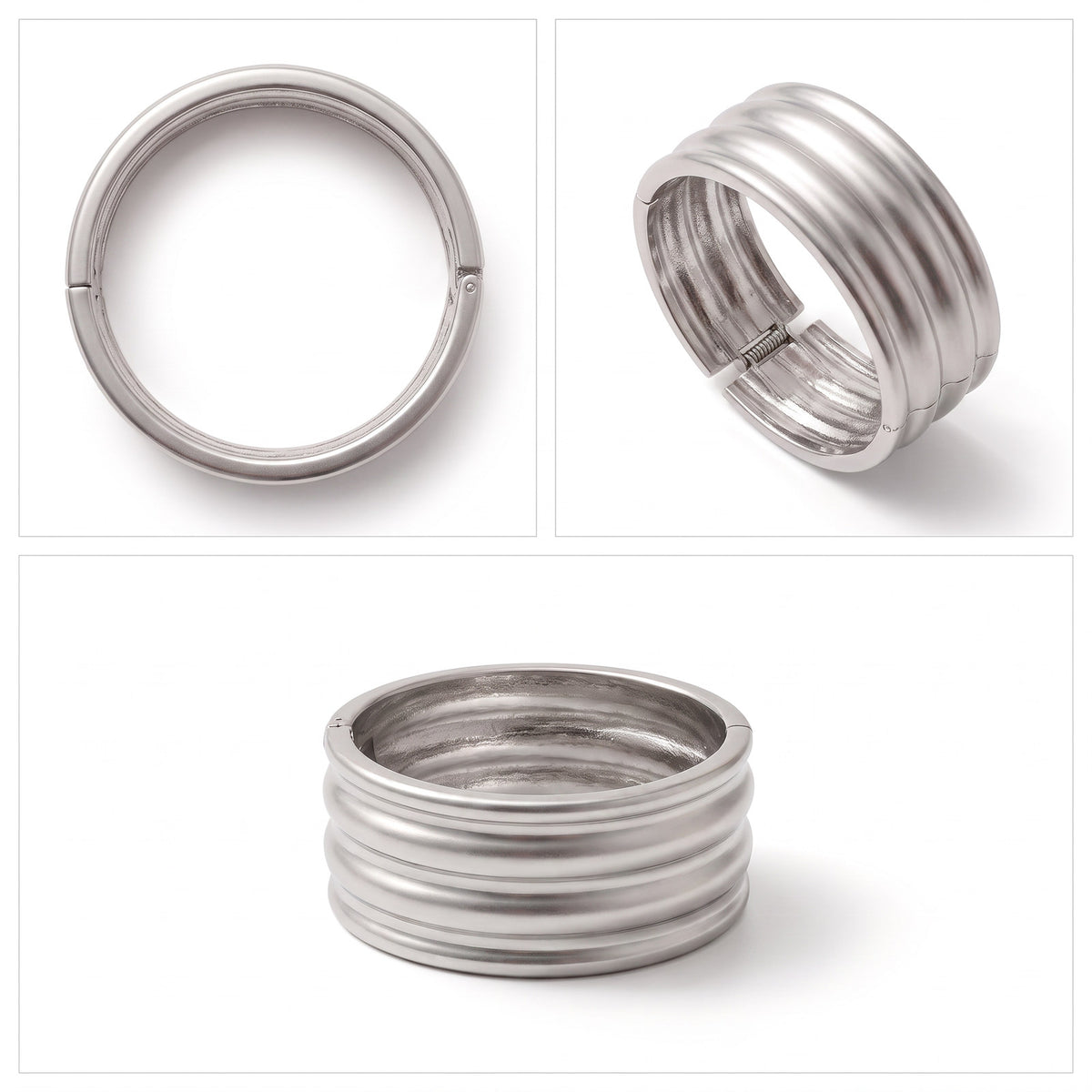 Silver Ribbed Bangle