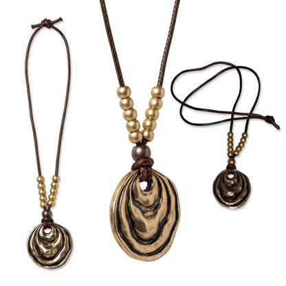 Bronze Ripple Pendant Necklace photo 2