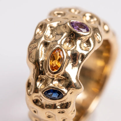 Color Stone Gold Ring