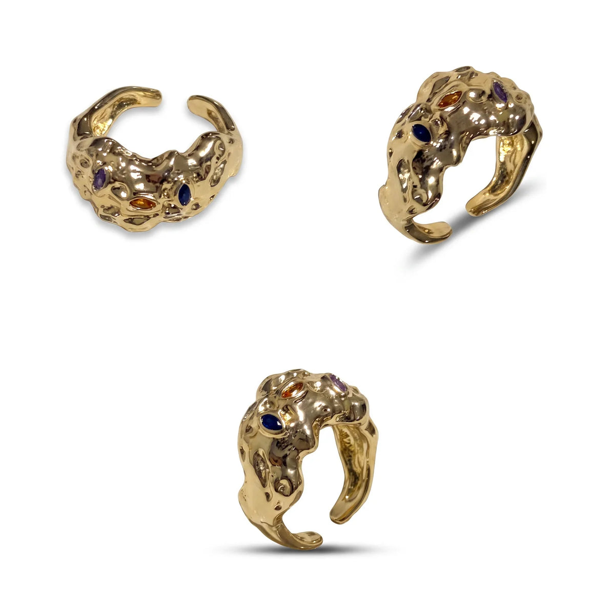 Color Stone Gold Ring