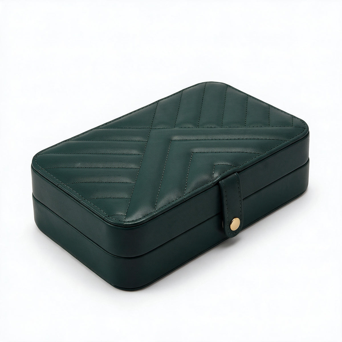 Compact Travel Jewelry Case in deep green