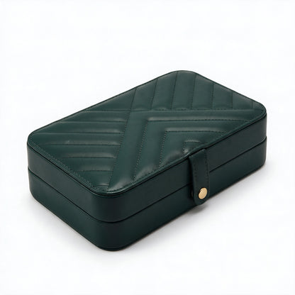 Compact Travel Jewelry Case in deep green