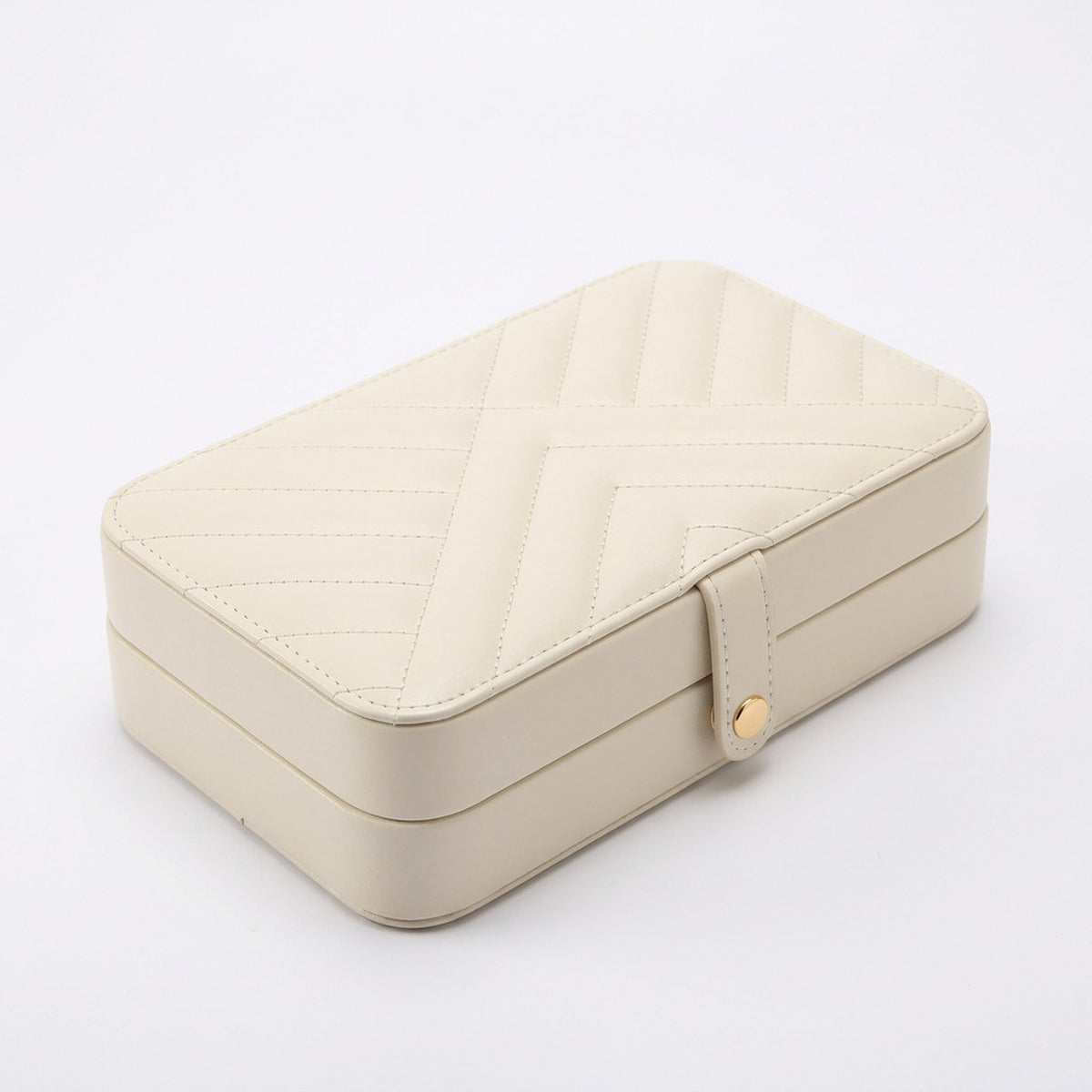 Compact Travel Jewelry Case in ivory