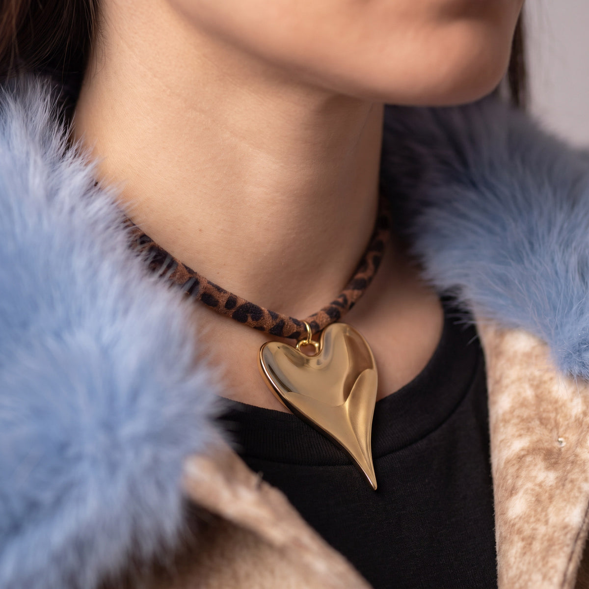 Golden Heart Cord Necklace