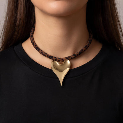 Golden Heart Cord Necklace