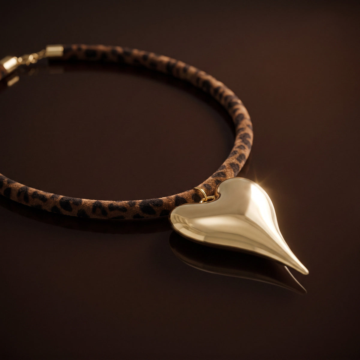 Golden Heart Cord Necklace