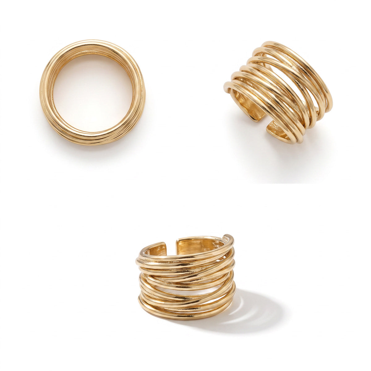Golden Layered Ring