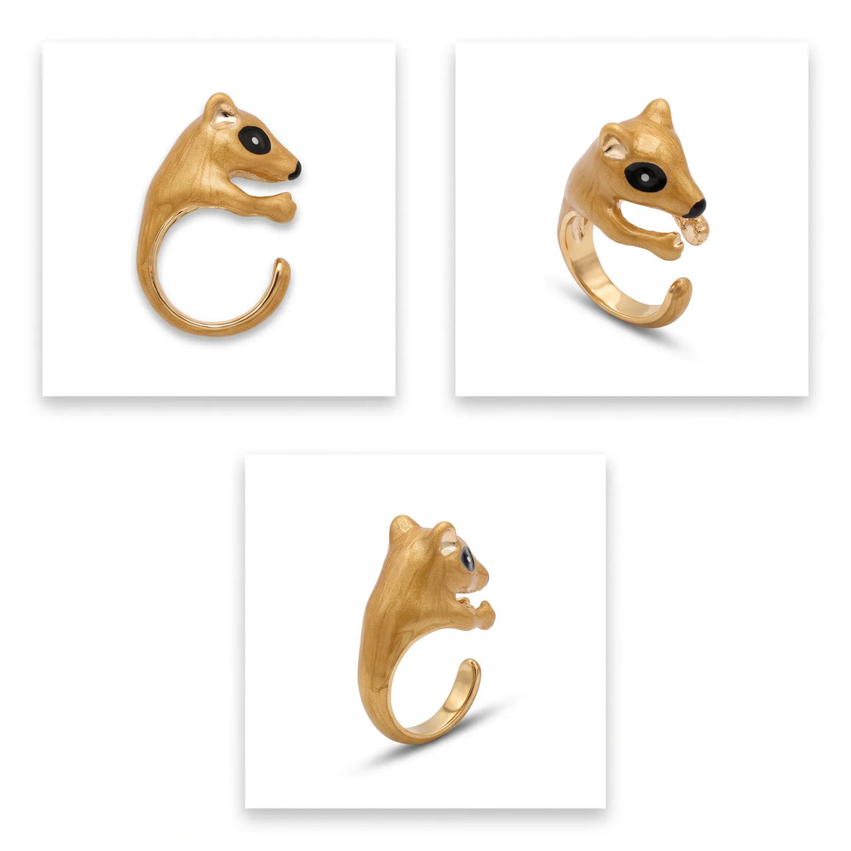 Golden Squirrel Wrap Ring