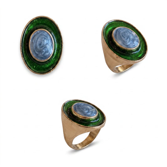 Green & Blue Oval Ring