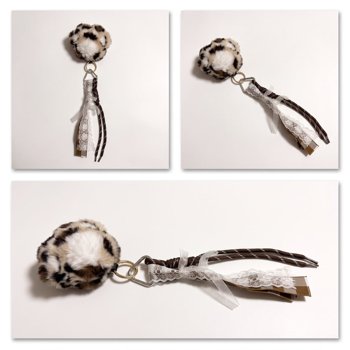 Pom Pom Bag Charm - Leopard