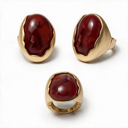 Red Jasper Gold Ring photo 1