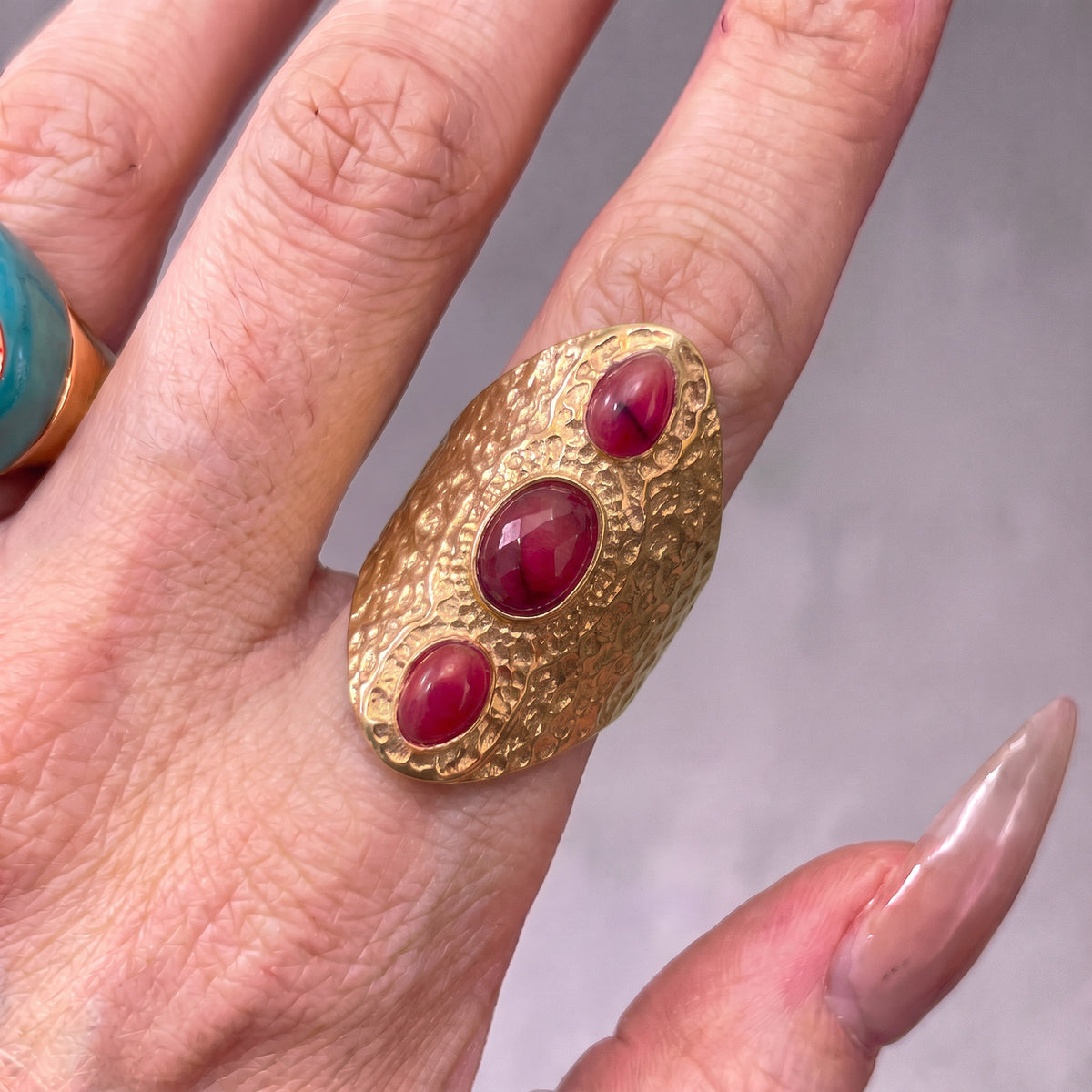 Red Stone Statement Ring