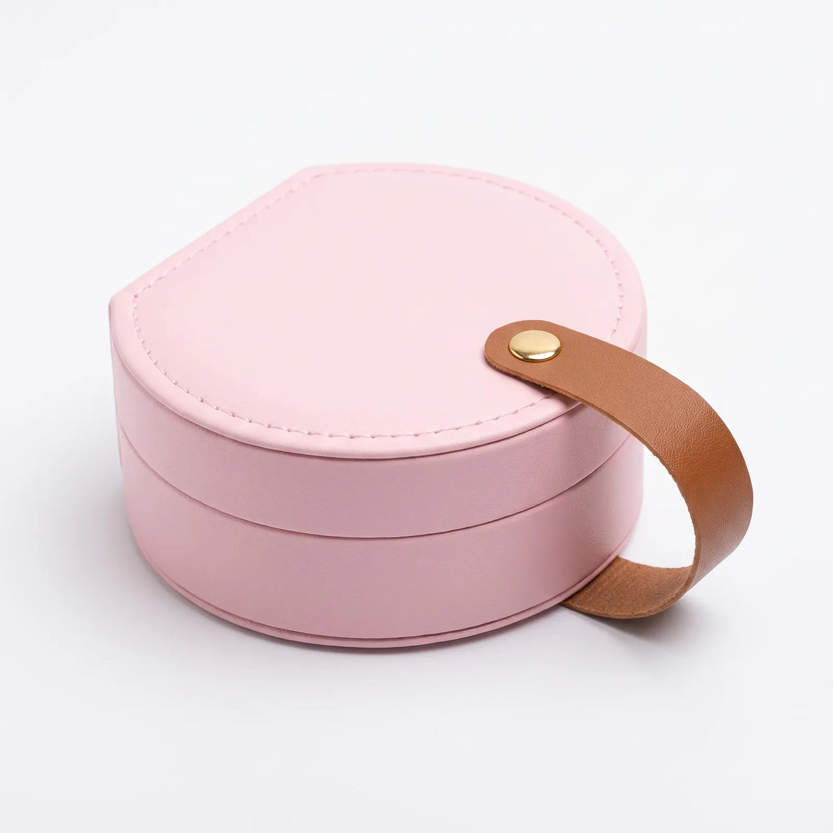 Round Pink Travel Jewelry Case