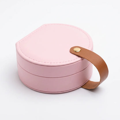 Round Pink Travel Jewelry Case