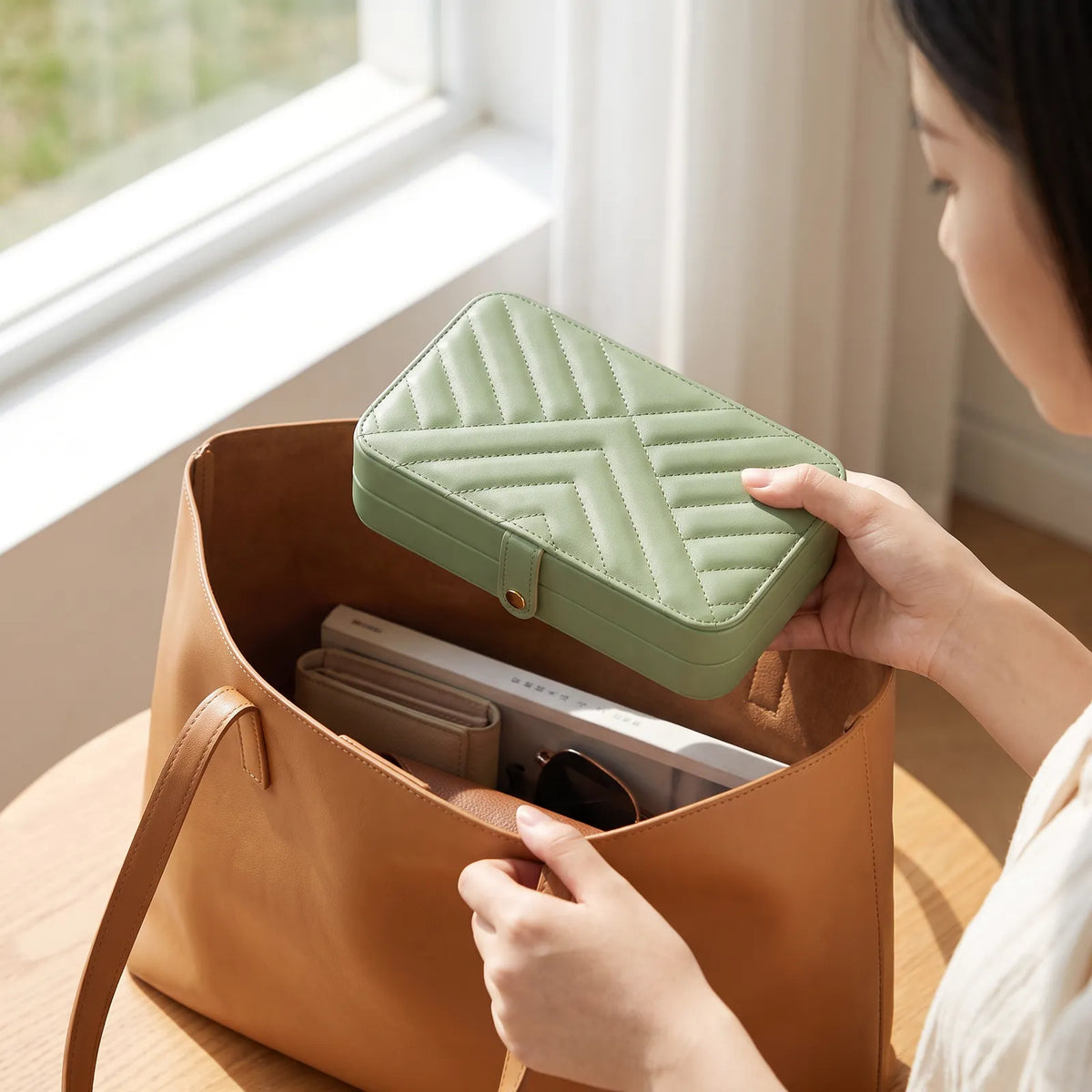 Sage Travel Jewelry Box