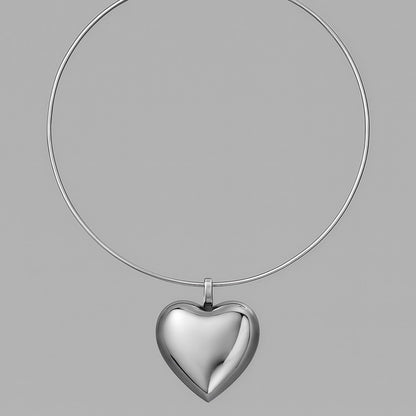 Silver Heart Choker