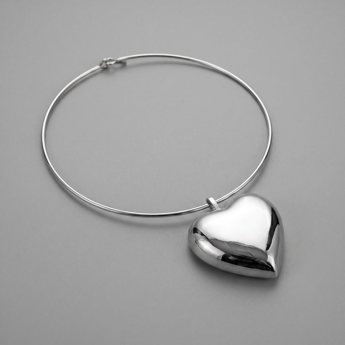 Silver Heart Choker