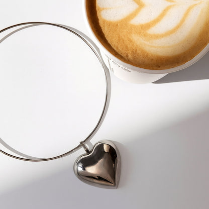 Silver Heart Choker