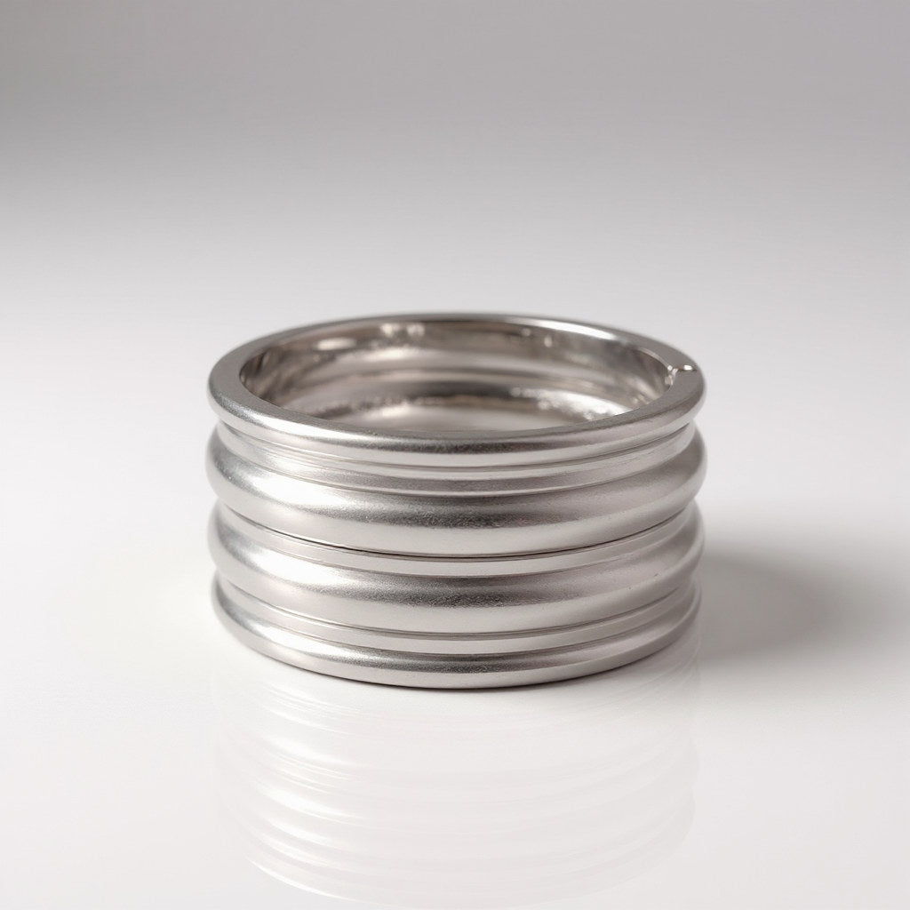 Silver Ribbed Bangle
