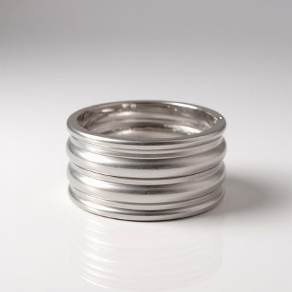 Silver Ribbed Bangle