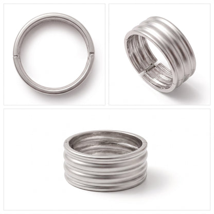 Silver Ribbed Bangle