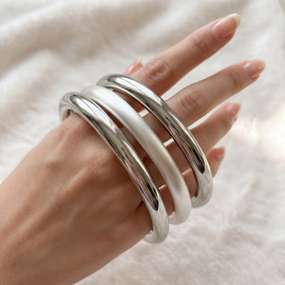 Silver Trio Bangle Set