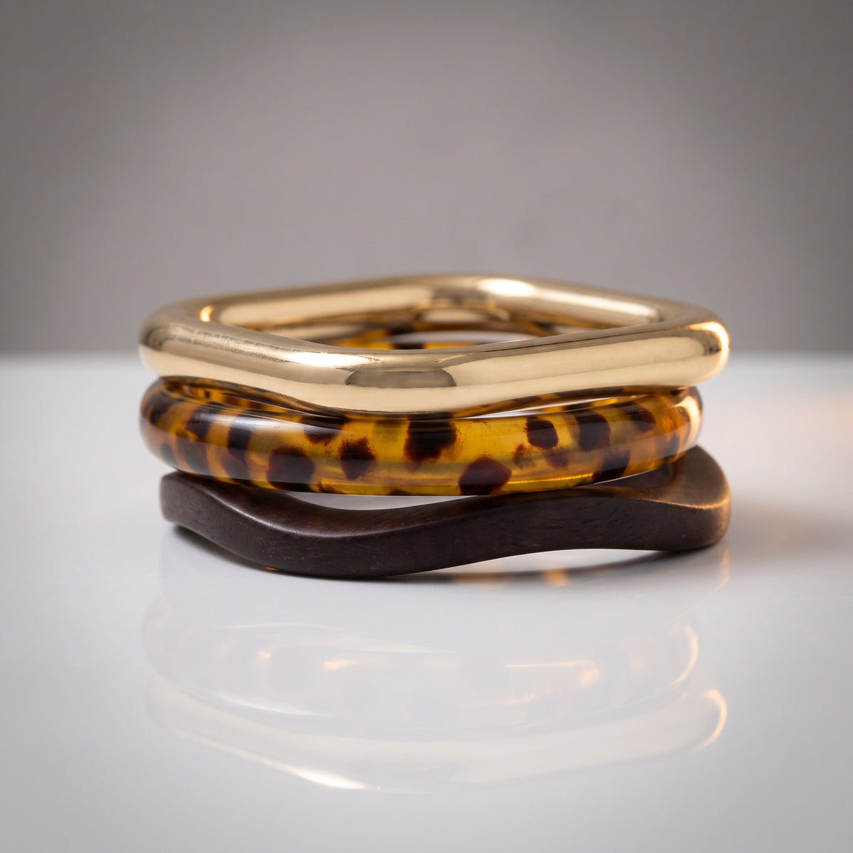 Tortoiseshell Trio Bangle Set