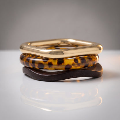 Tortoiseshell Trio Bangle Set